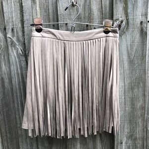 NWOT tags suede tassel high waisted mini skirt